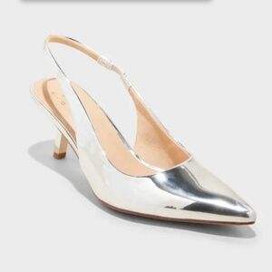 A New Day silver slingback heels